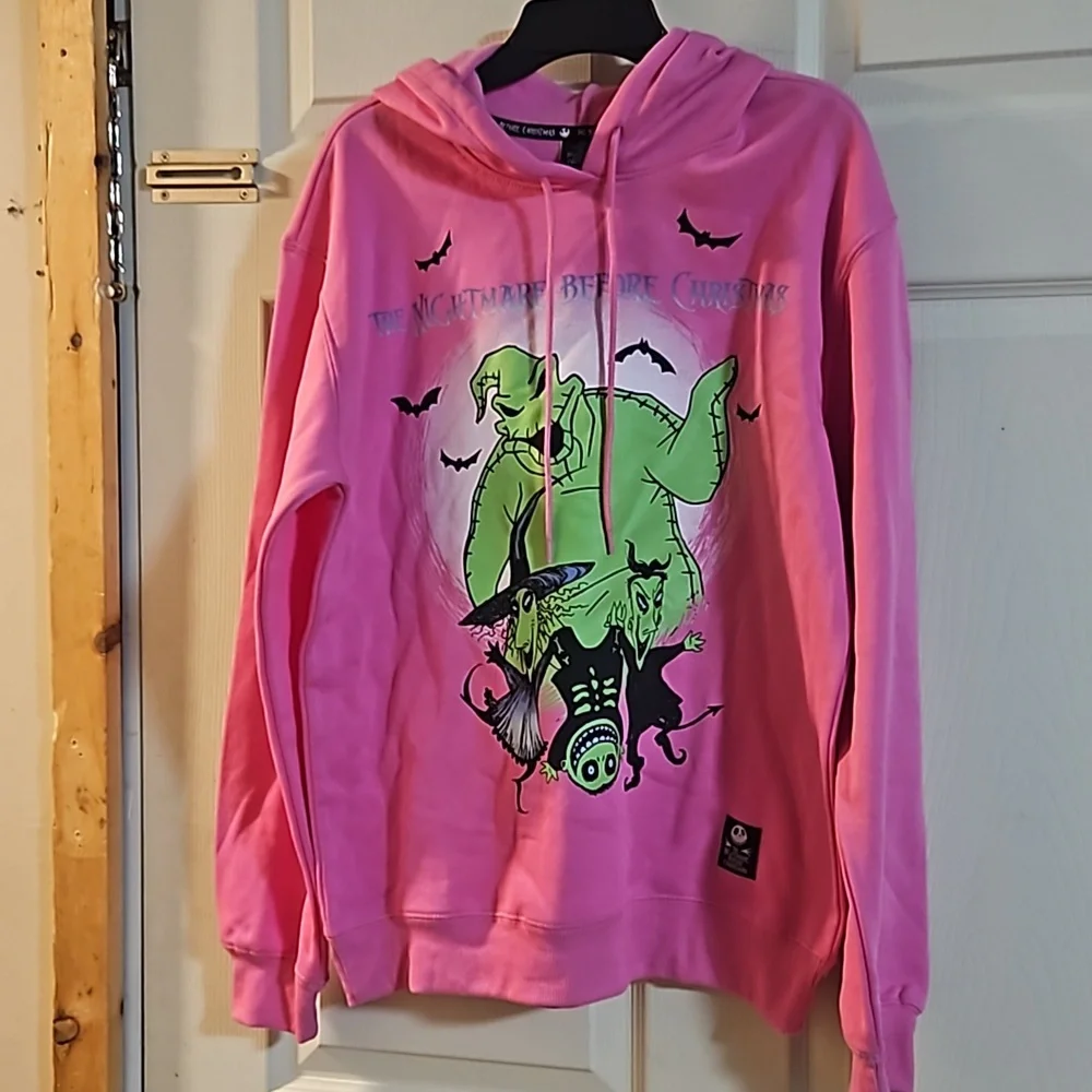 DISNEY NIGHTMARE BEFORE CHRISTMAS HOODIE: PINK: NEW WITH TAGS: SIZE S
